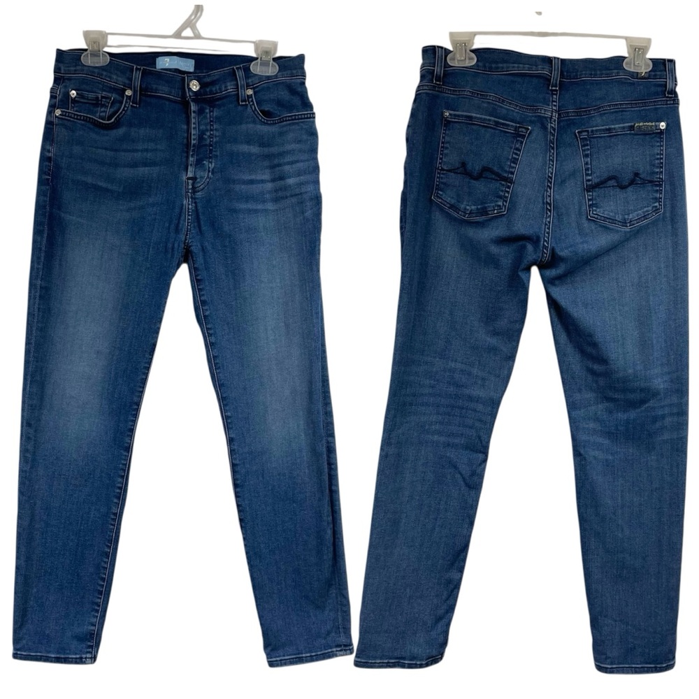 7FAM b(air) Jeans Josefina Blue Straight 7 Seven 28 Casual Americana Norm Basic